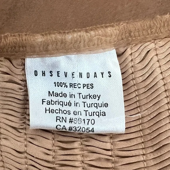 Anthropologie OhSevenDays Sheer Beige Tiered Midi Dress reversible Lucille Dress - Picture 9 of 10